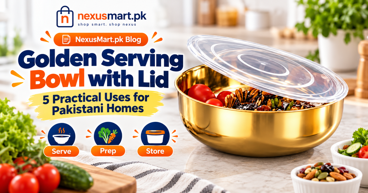 Big Capacity Golden Bowl with Lid - NexusMart.pk product buying guide