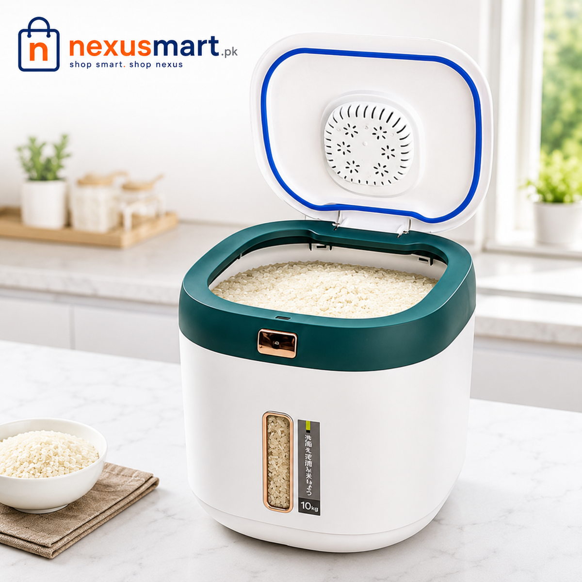 10KG Airtight Rice Dispenser β Large Capacity Dry Food Storage Container