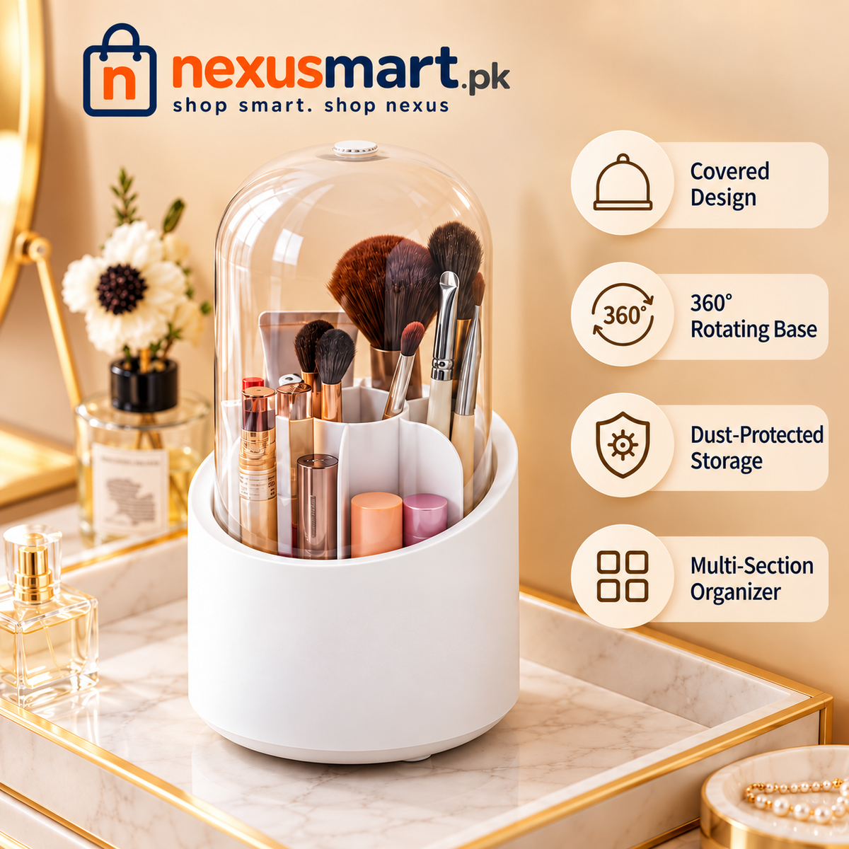 Covered Rotating Brush Holder