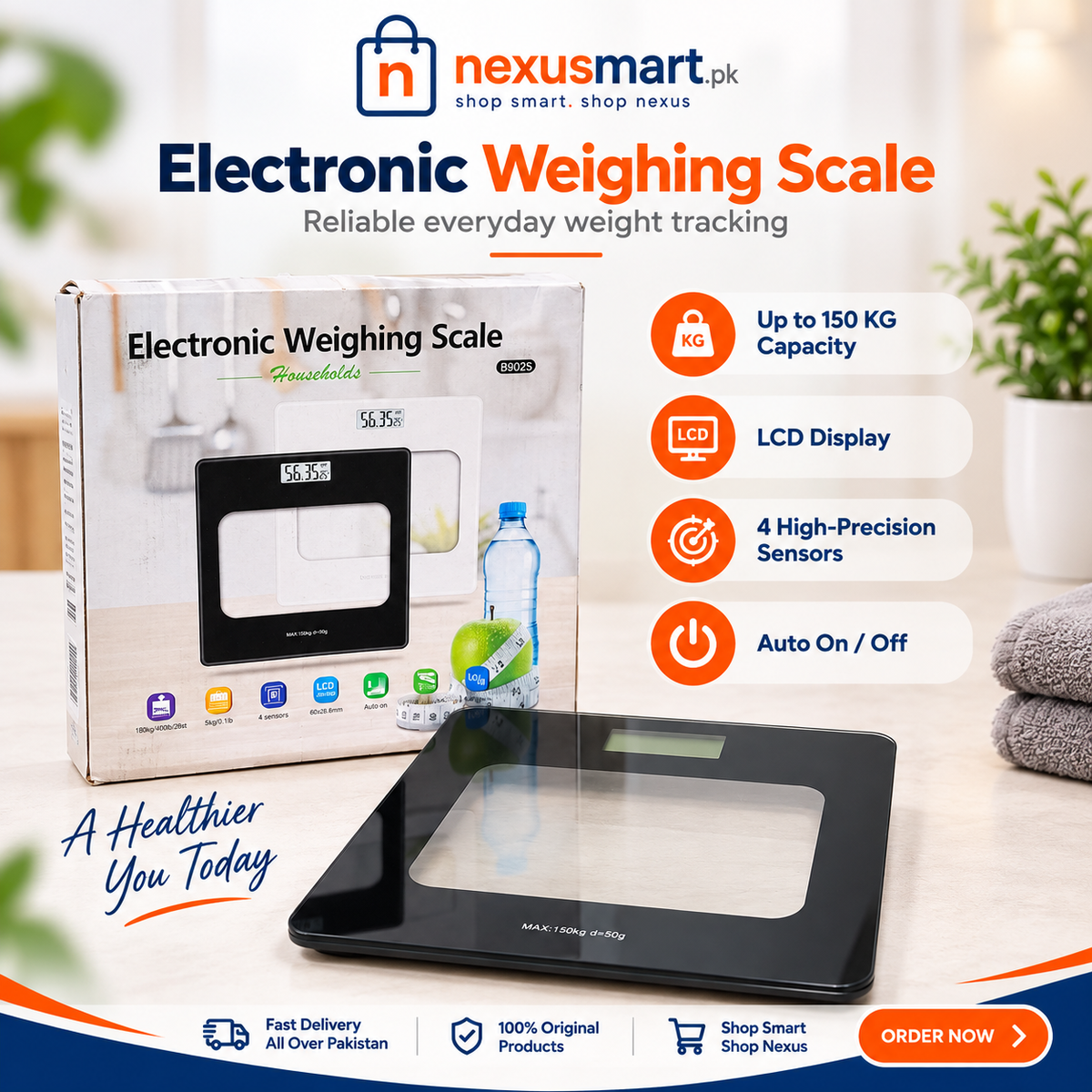 Multipurpose Weight Scale Up to 150 KG – Home & General Use Weighing Scale