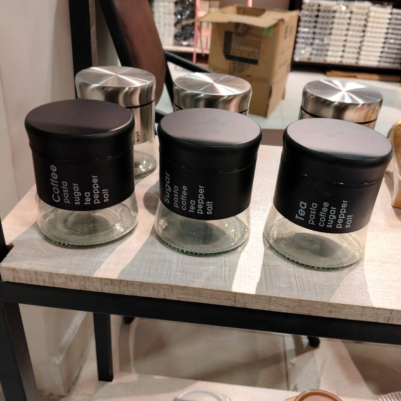 3 Piece Glass Spice Jar Set with Stainless Steel Lids β Kitchen Storage Jars