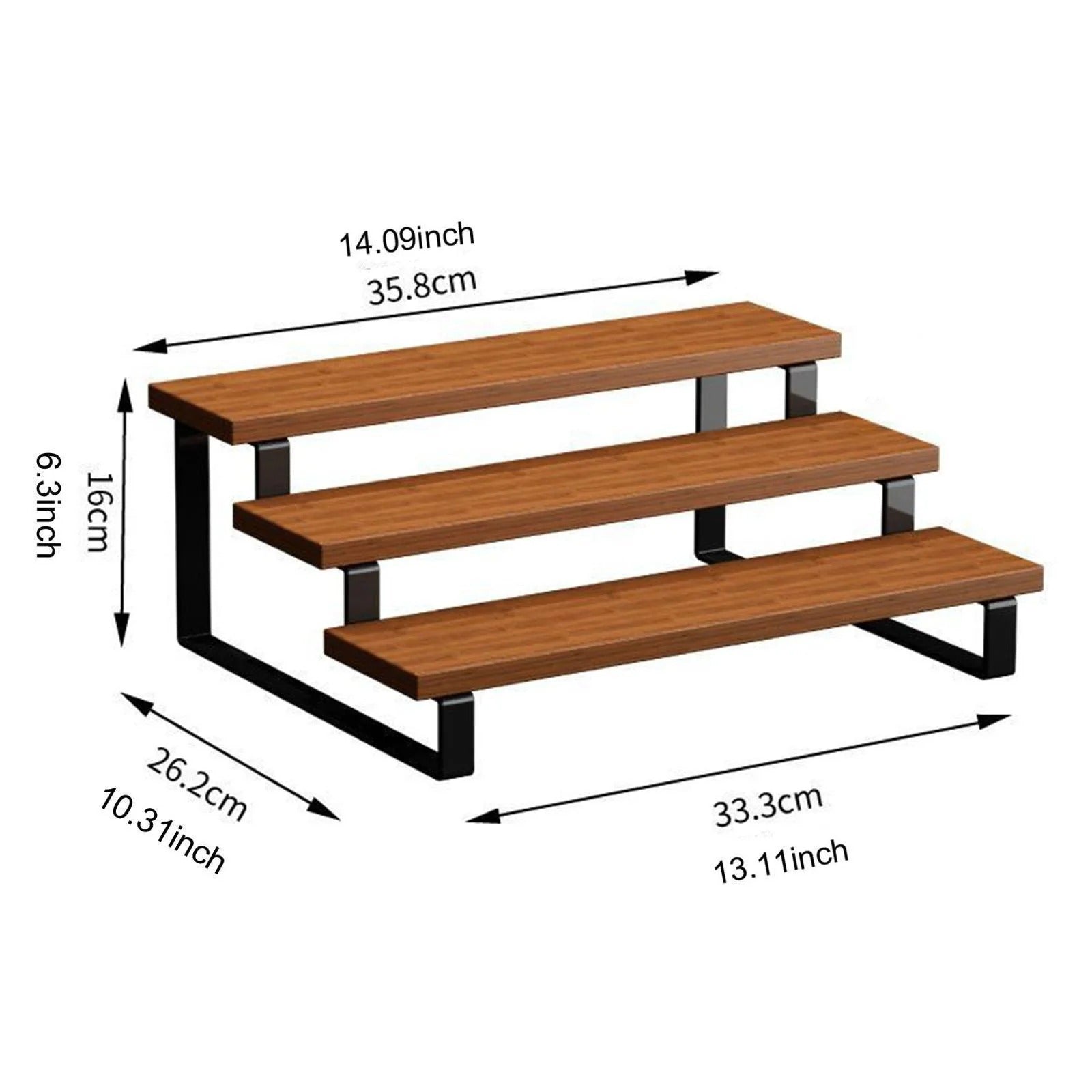 3-Tier Wooden Display & Serving Stand for Kitchen Dining & Home Decor view 7 - Nexusmart Pakistan