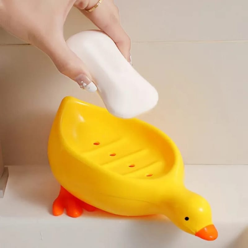Duck-Shaped Soap Holder β Self-Draining Bathroom Soap Dish