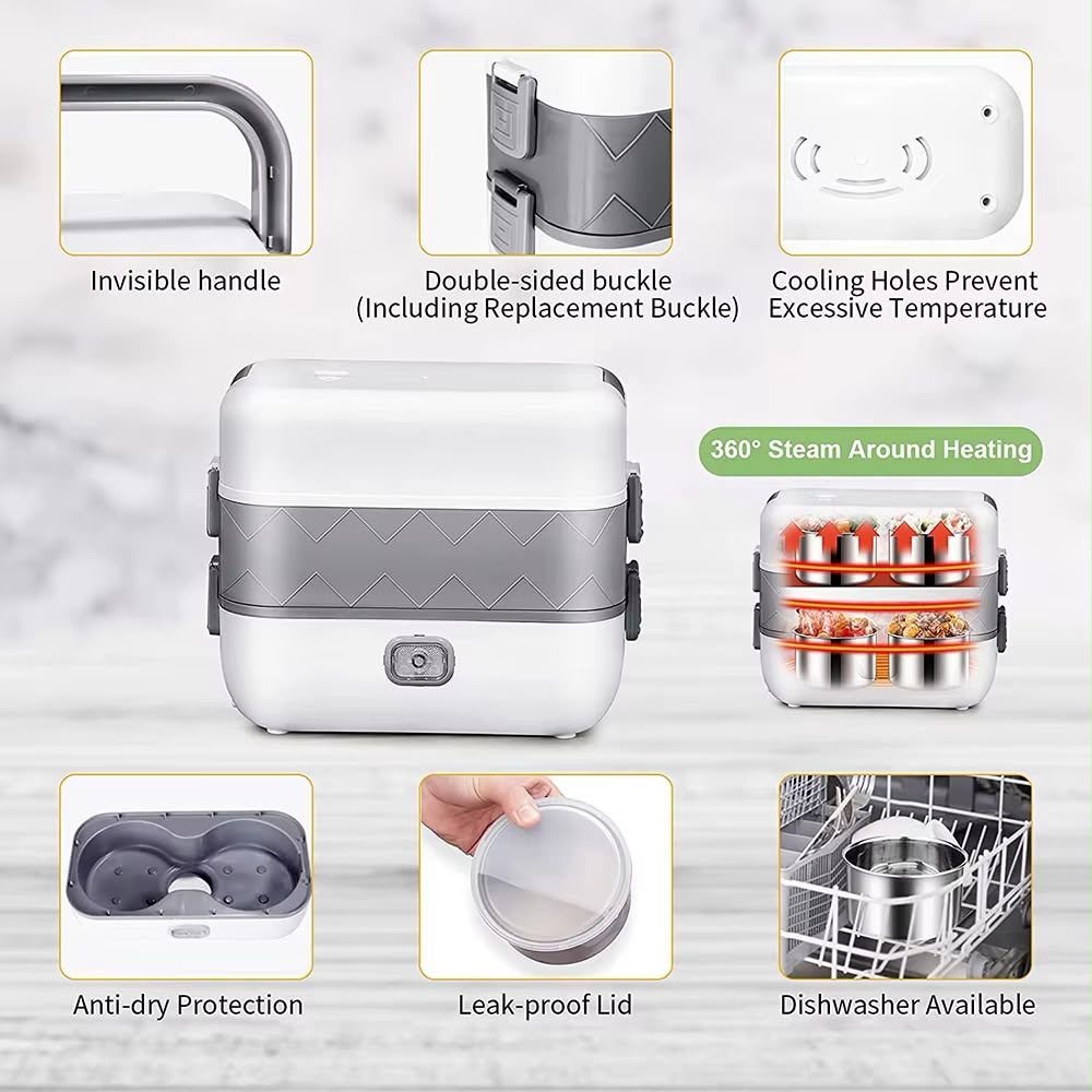 Electric Heated Lunch Box – Portable Food Warmer for Home, Office & Travel