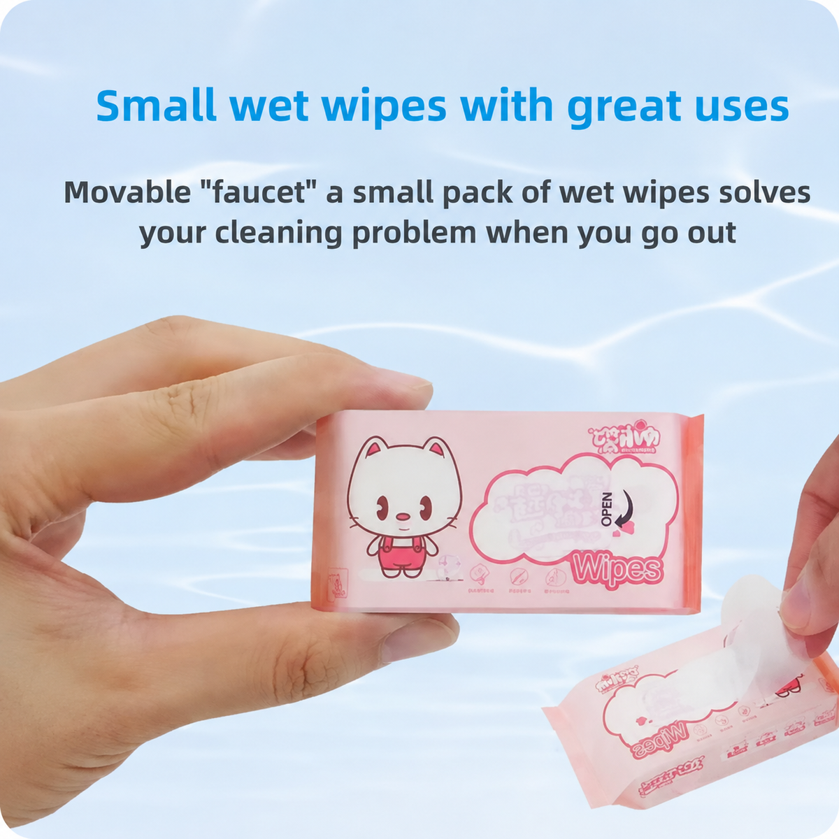 64 Pcs Mini Wet Wipes β 8 Travel-Size Packs for Everyday Cleaning