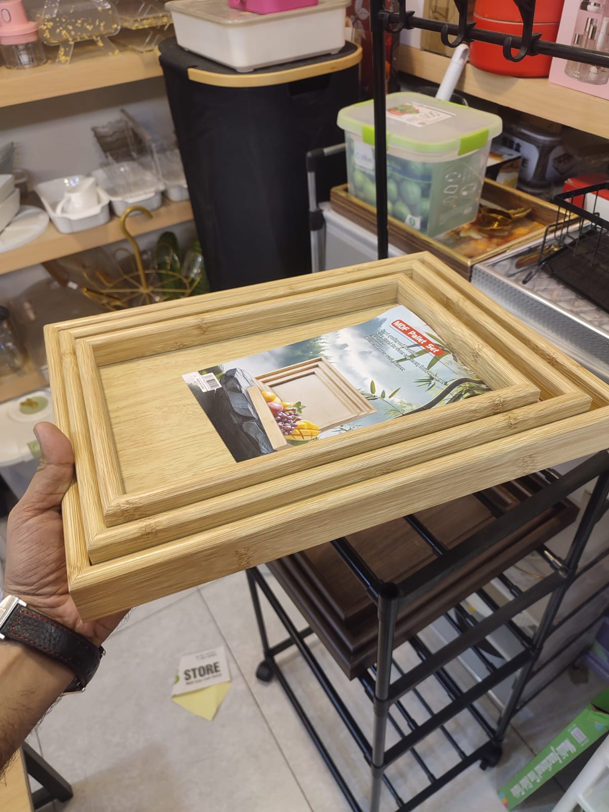 Premium Wooden Serving Tray Set (3 Pcs) | Decorative & Multipurpose Serving Trays