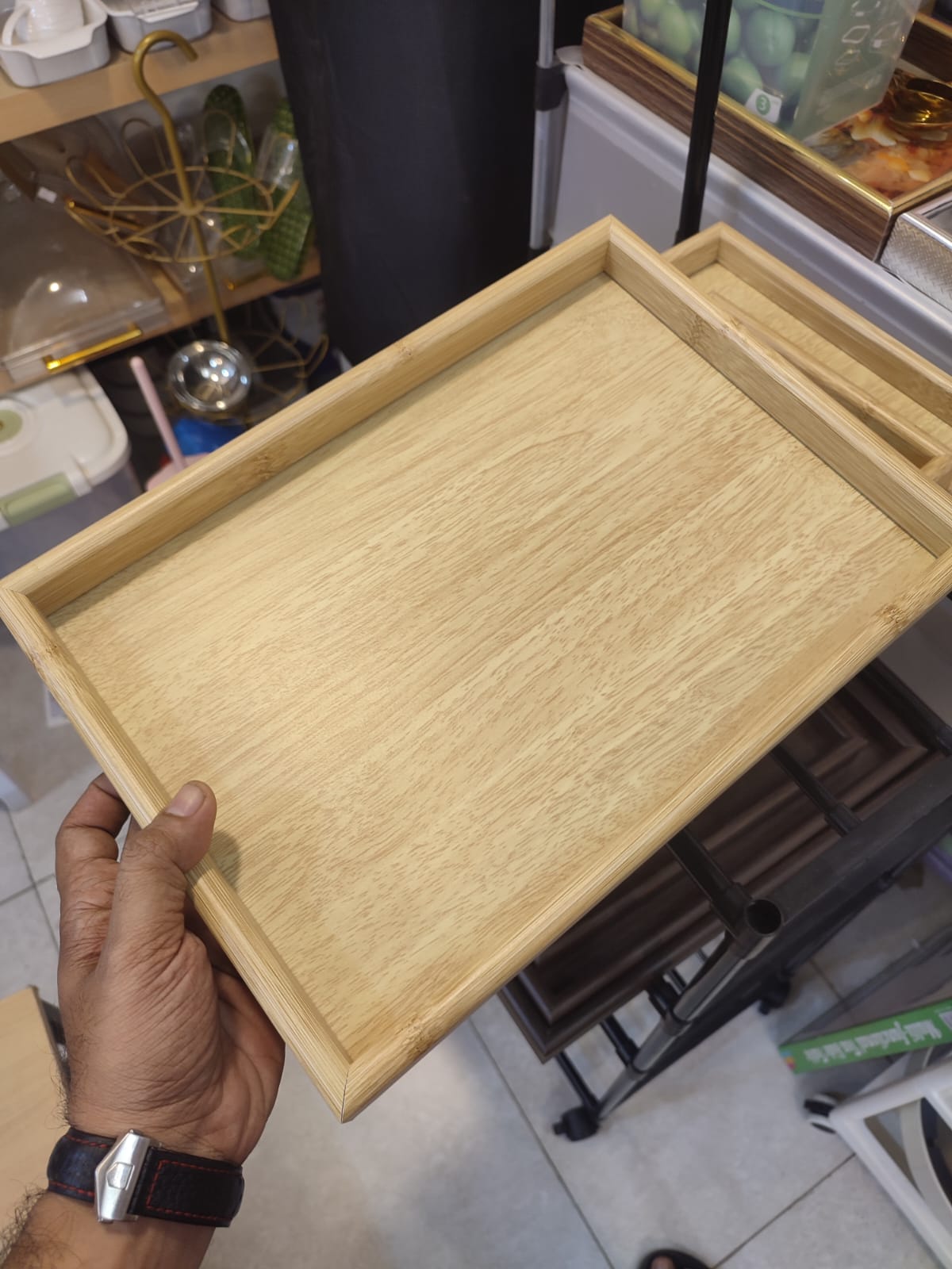 Premium Wooden Serving Tray Set (3 Pcs) | Decorative & Multipurpose Serving Trays