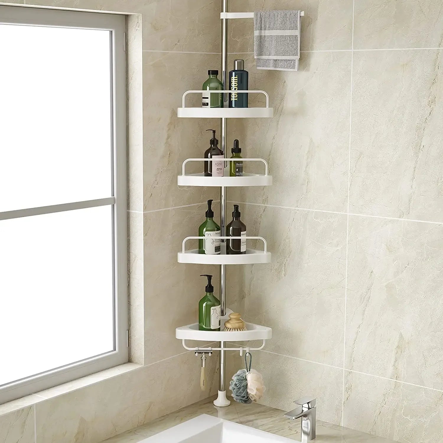 4-Tier Bathroom Storage Rack – Space-Saving Organizer
