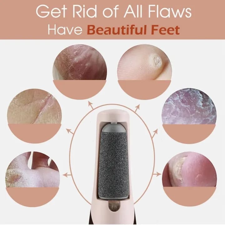 Flawless Pedi Electronic Pedicure Tool with Dual Speed & 2 Roller Heads