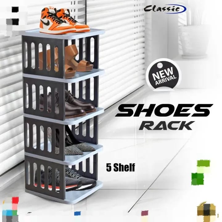5 Layer Classic Plastic Shoe Rack β Space-Saving Multi-Level Shoe Organizer
