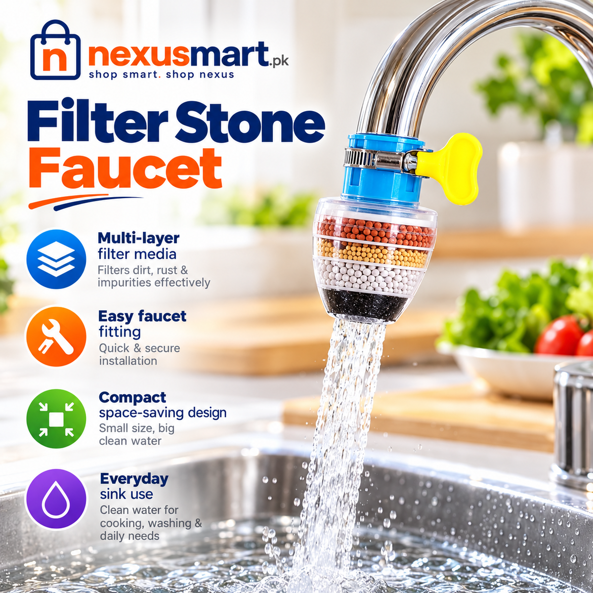 Filter Stone Faucet for Sink Water Filtration