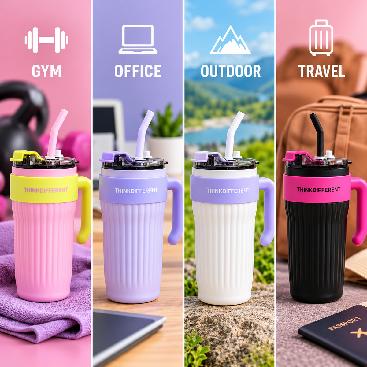 860ml Vacuum Insulated Tumbler β Large Reusable Drink Cup