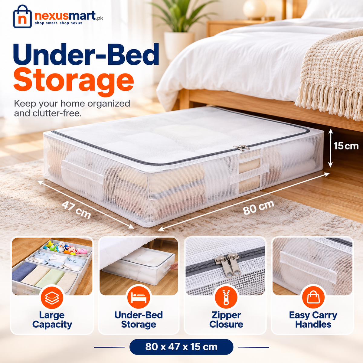 Large Capacity Waterproof Storage Organizer for Clothes & Household Items