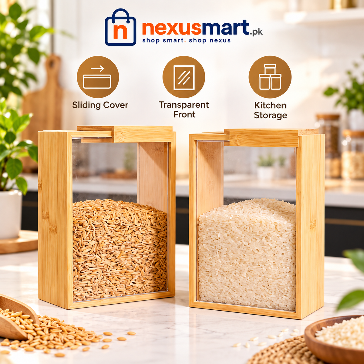 Bamboo Food-Grade Storage Box for Kitchen & Food Storage