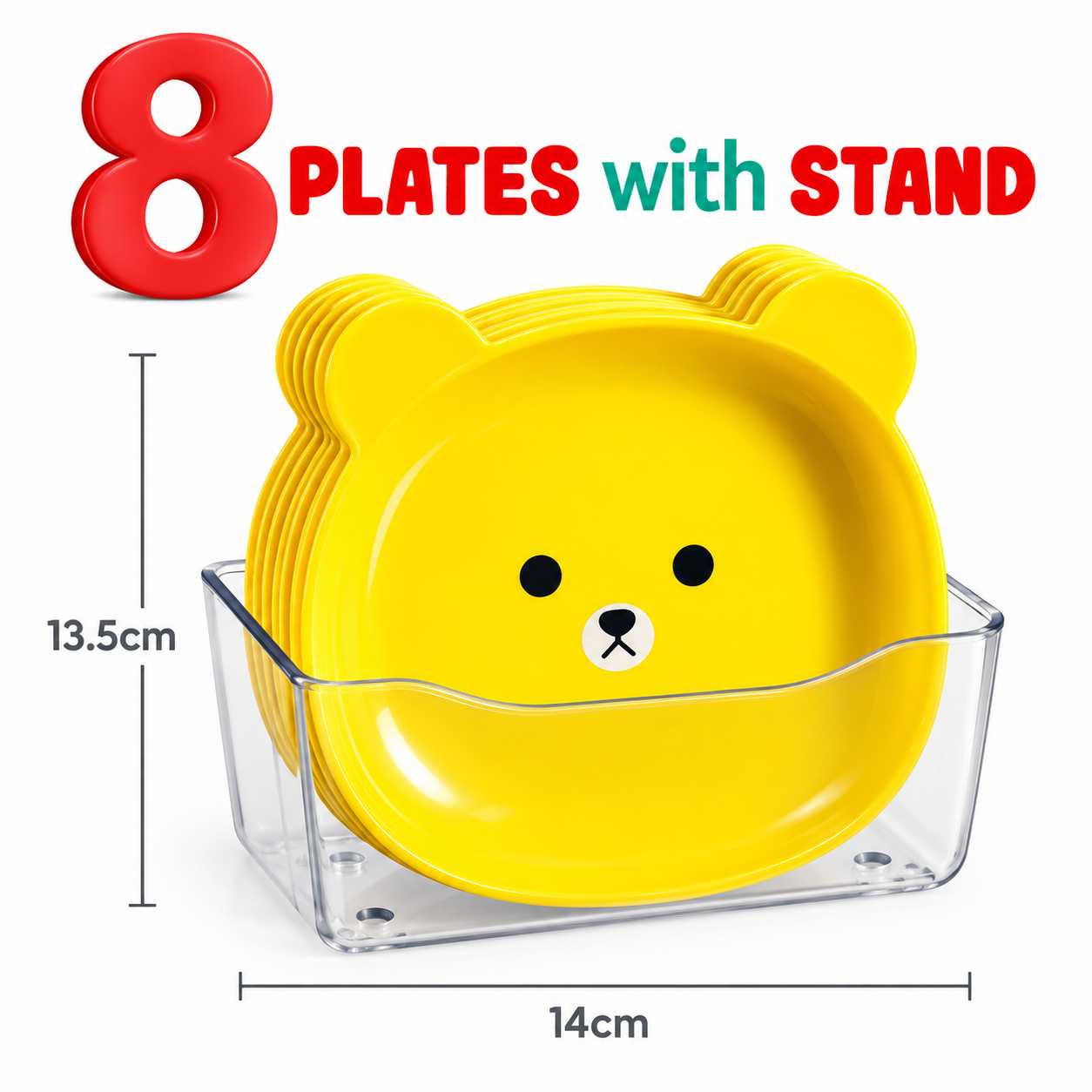 8-Piece Bear Plate Set β Cute Serving & Snack Plate Set
