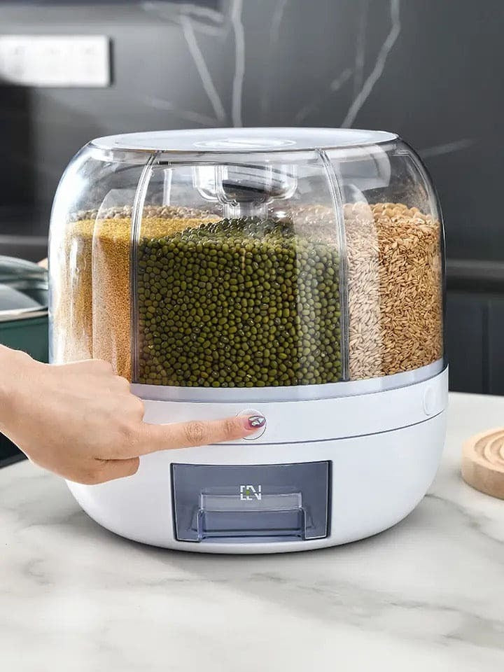 6KG Rotating Cereal Dispenser Airtight Grain & Dry Food Storage Cont view 5 - Nexusmart Pakistan