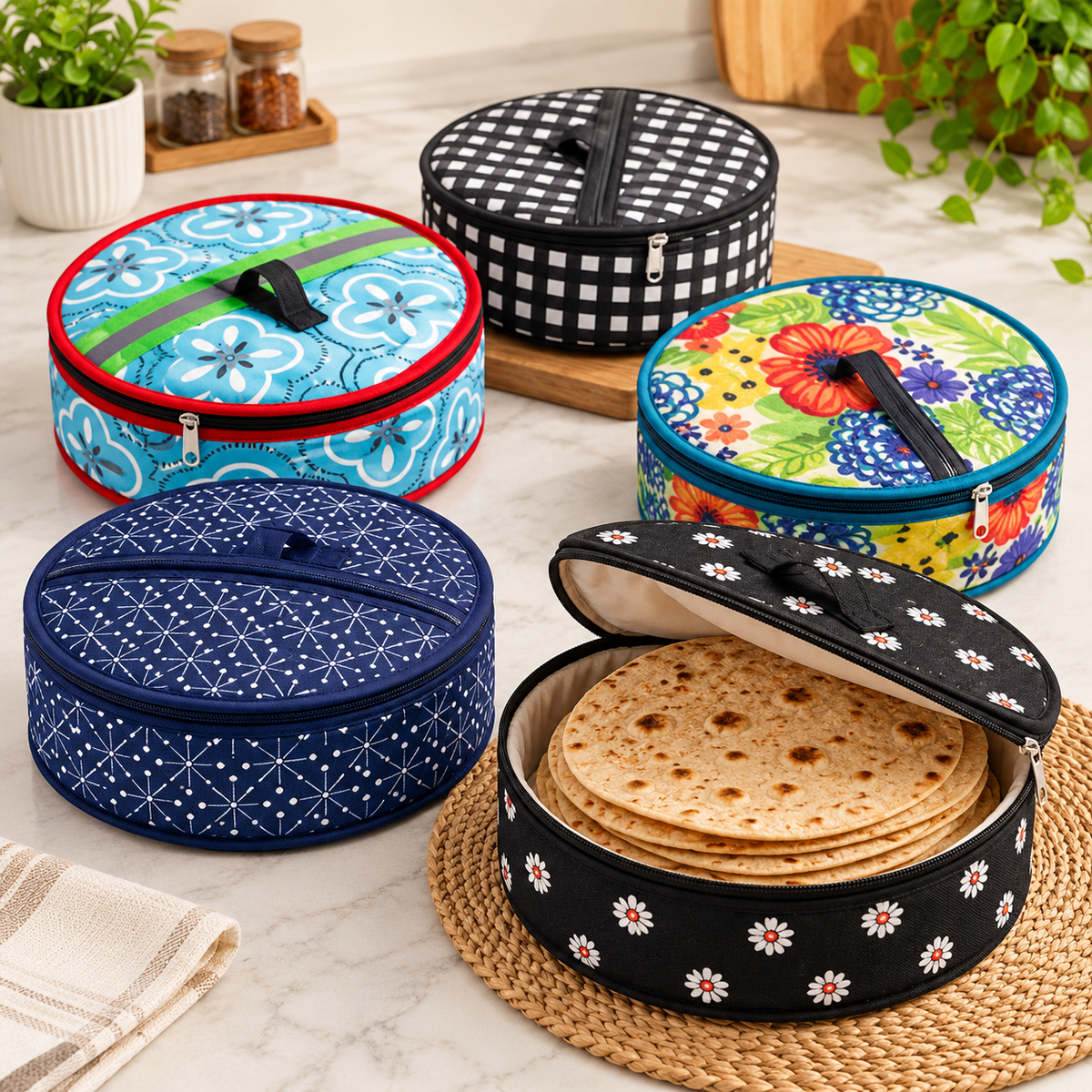 Roti Zipper Bag – Reusable Airtight & Insulated Chapati Storage Bag