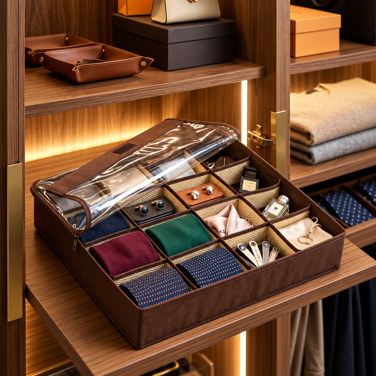 Matrix FlexFold 16-Grid Drawer & Wardrobe Organizer with Lid
