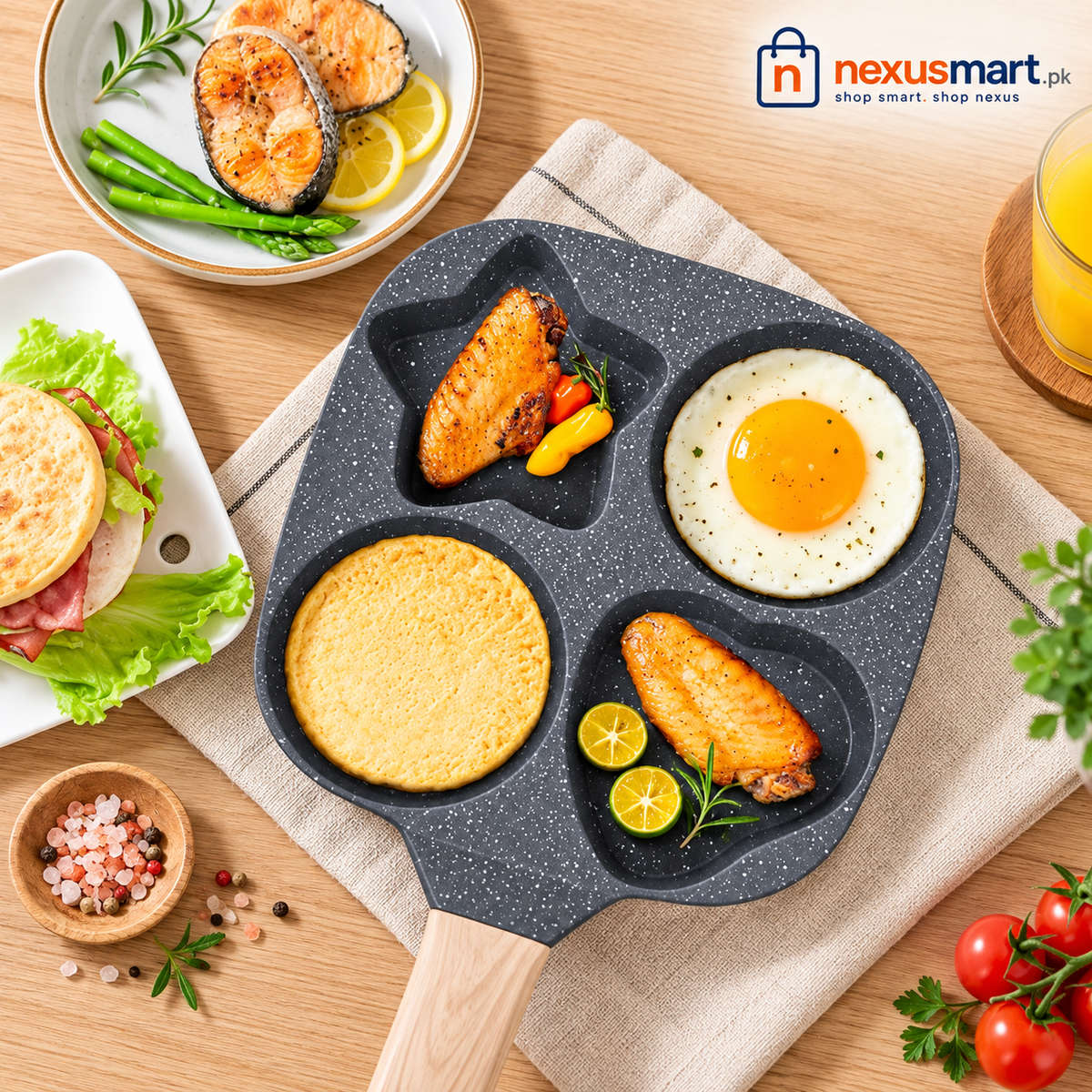 Heart & Star Shape Fry Pan β Fun Breakfast & Egg Cooking Pan