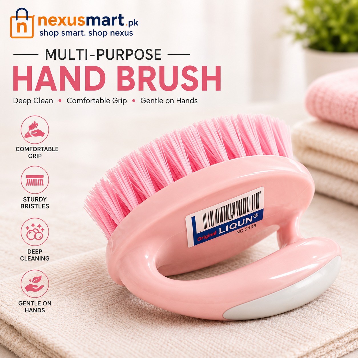 Handheld Cloth Washing Brush with Comfortable Grip Handle