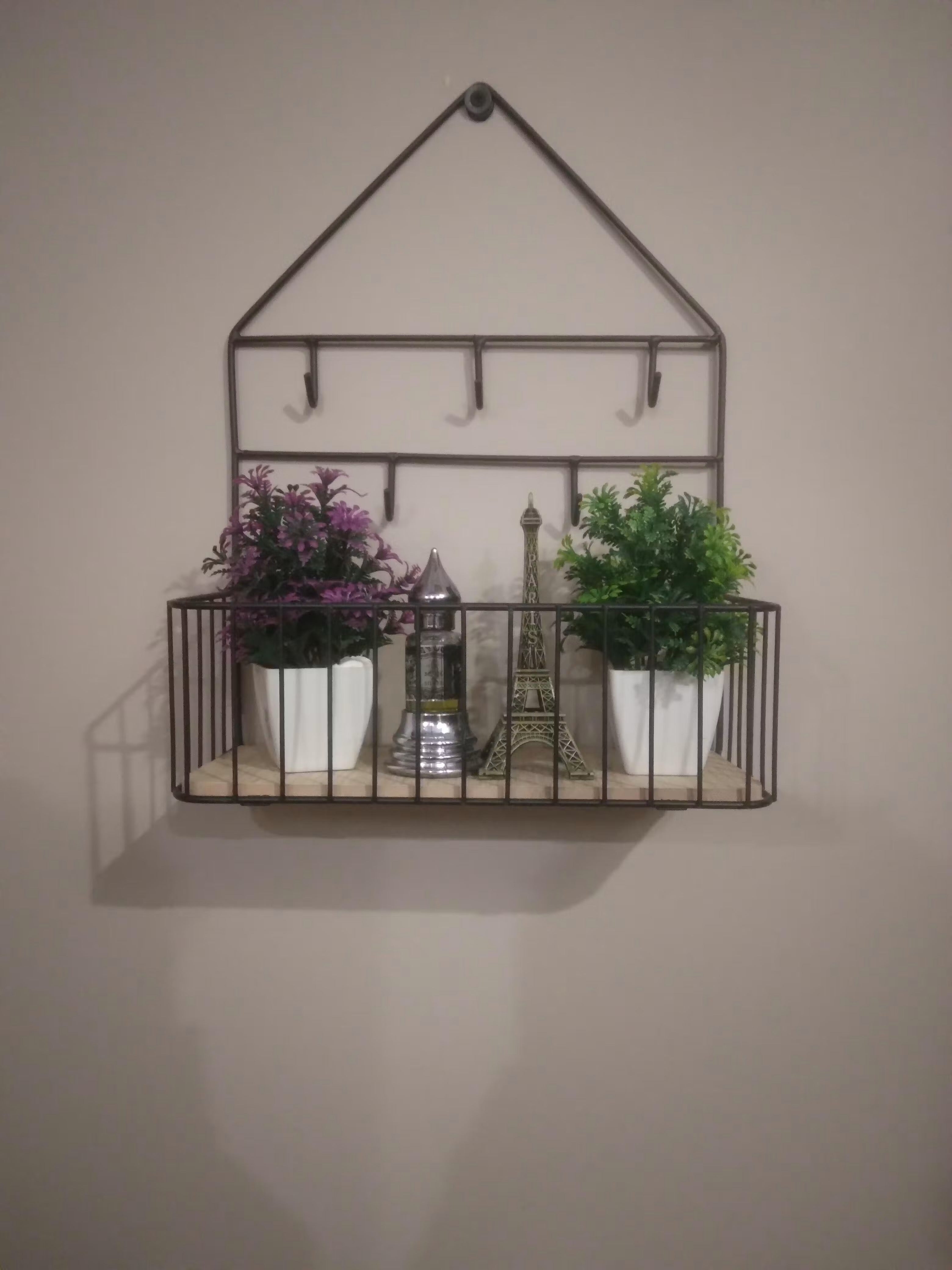 Creative Wall-mounted Shelf with Hooks for Home Use view 5 - Nexusmart Pakistan