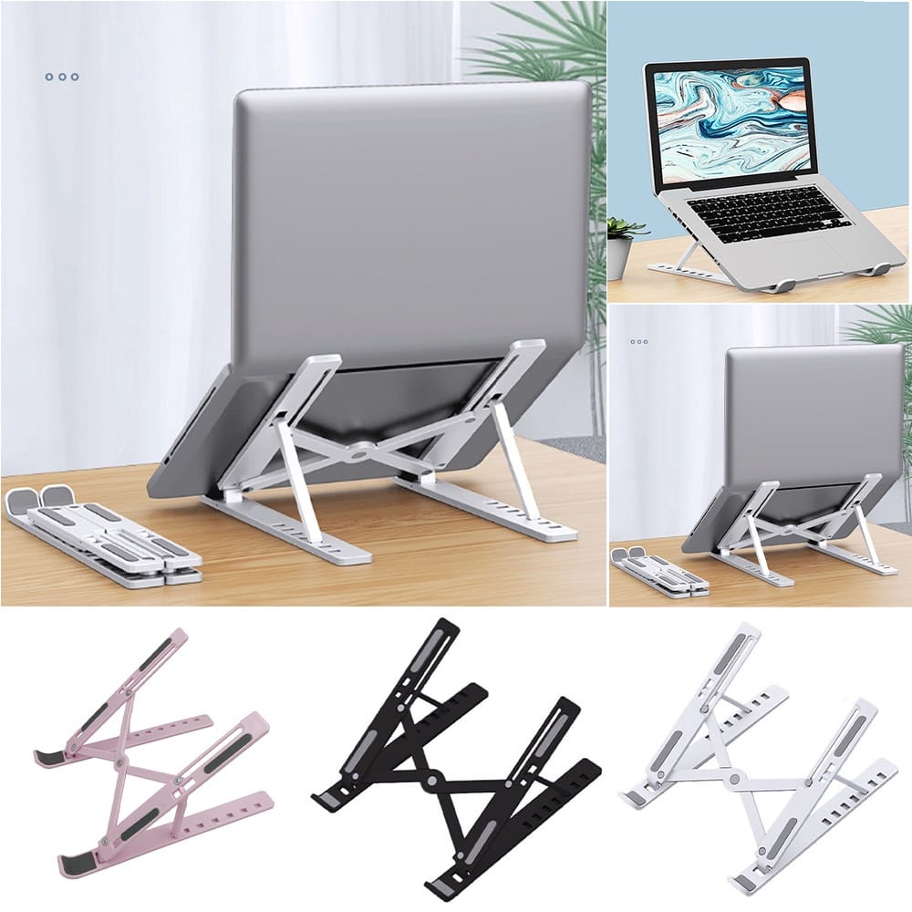 Foldable Adjustable Metal Laptop Stand β Portable Desktop Holder