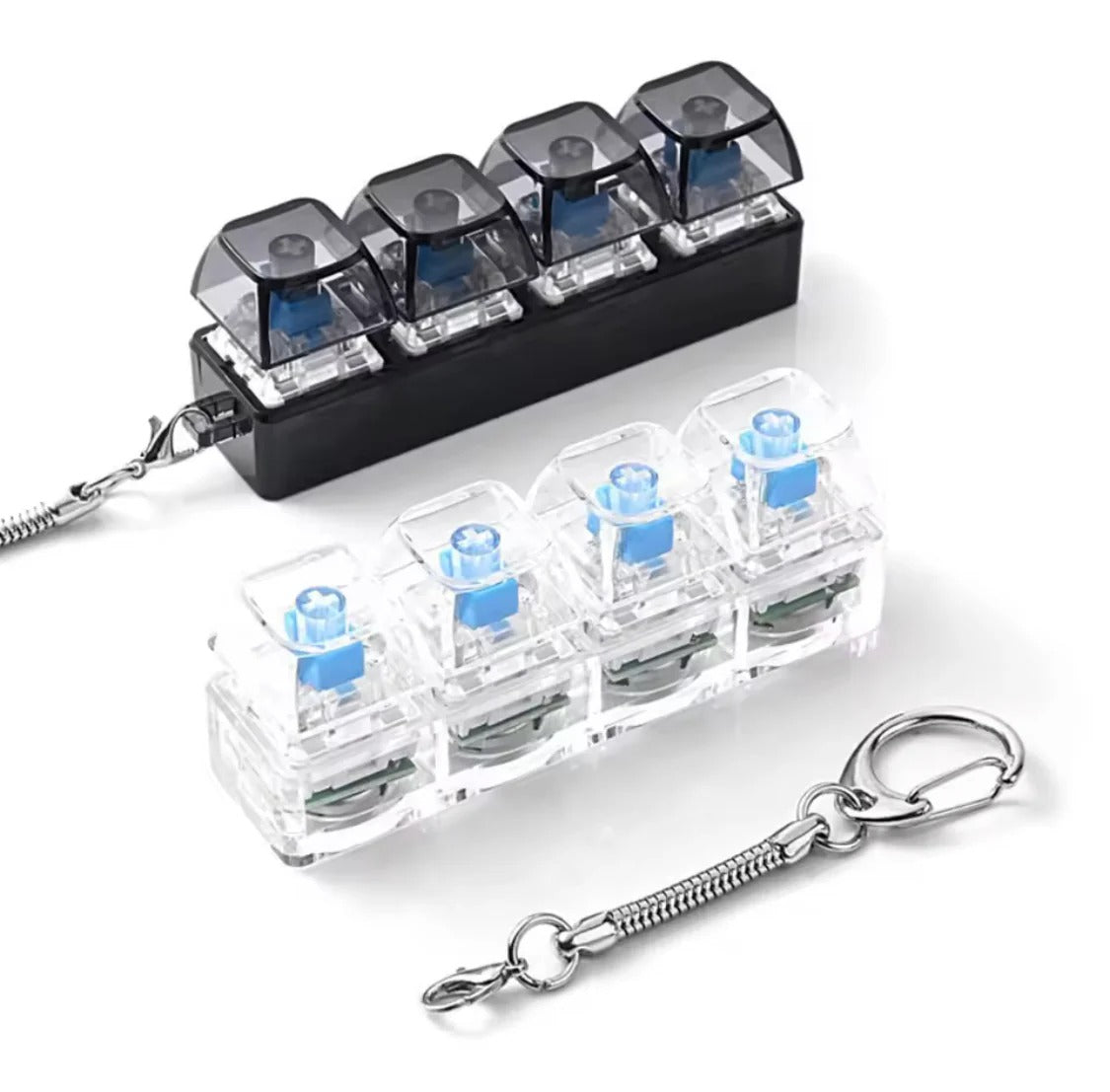 Keyboard LED Fidget Keychain – Mini RGB Mechanical Switch Keychain Clicker | Pocket Stress Relief Fidget Toy for Keyboard Enthusiasts