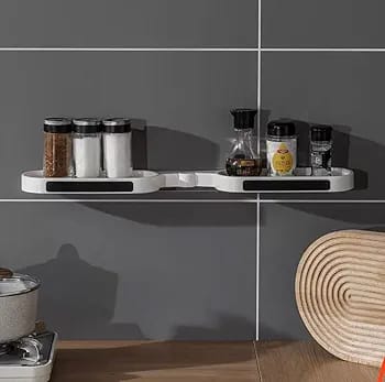 Punch-Free Revolving Wall-Mounted Bathroom Storage Rack β Dual Shelf Organizer
