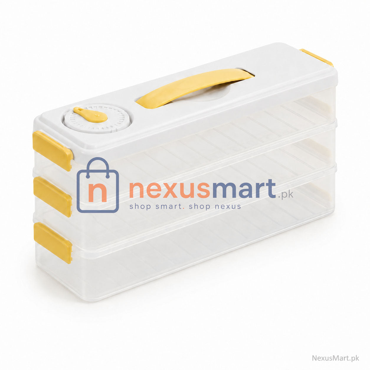 3 Layer Refrigerator Storage Box with Handle – Stackable Fridge Organizer | NexusMart.pk
