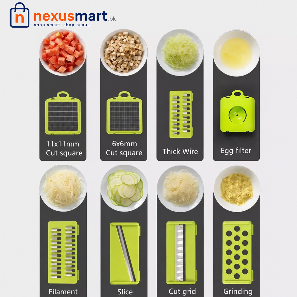 14 Pcs Vegetable Slicer & Dicer with Container, Drain Basket & Multiple Cutting Blades