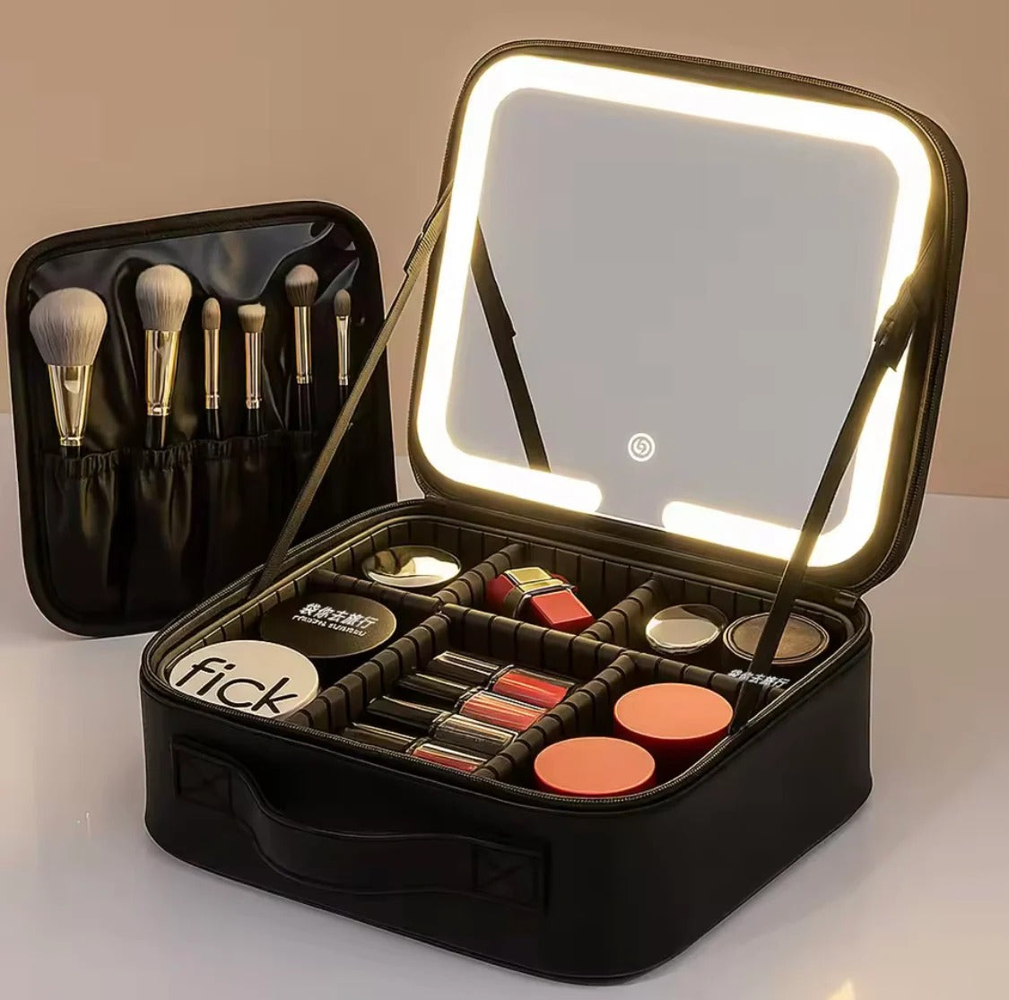 Smart LED Makeup Organizer Bag with Lighted Mirror view 6 - Nexusmart Pakistan