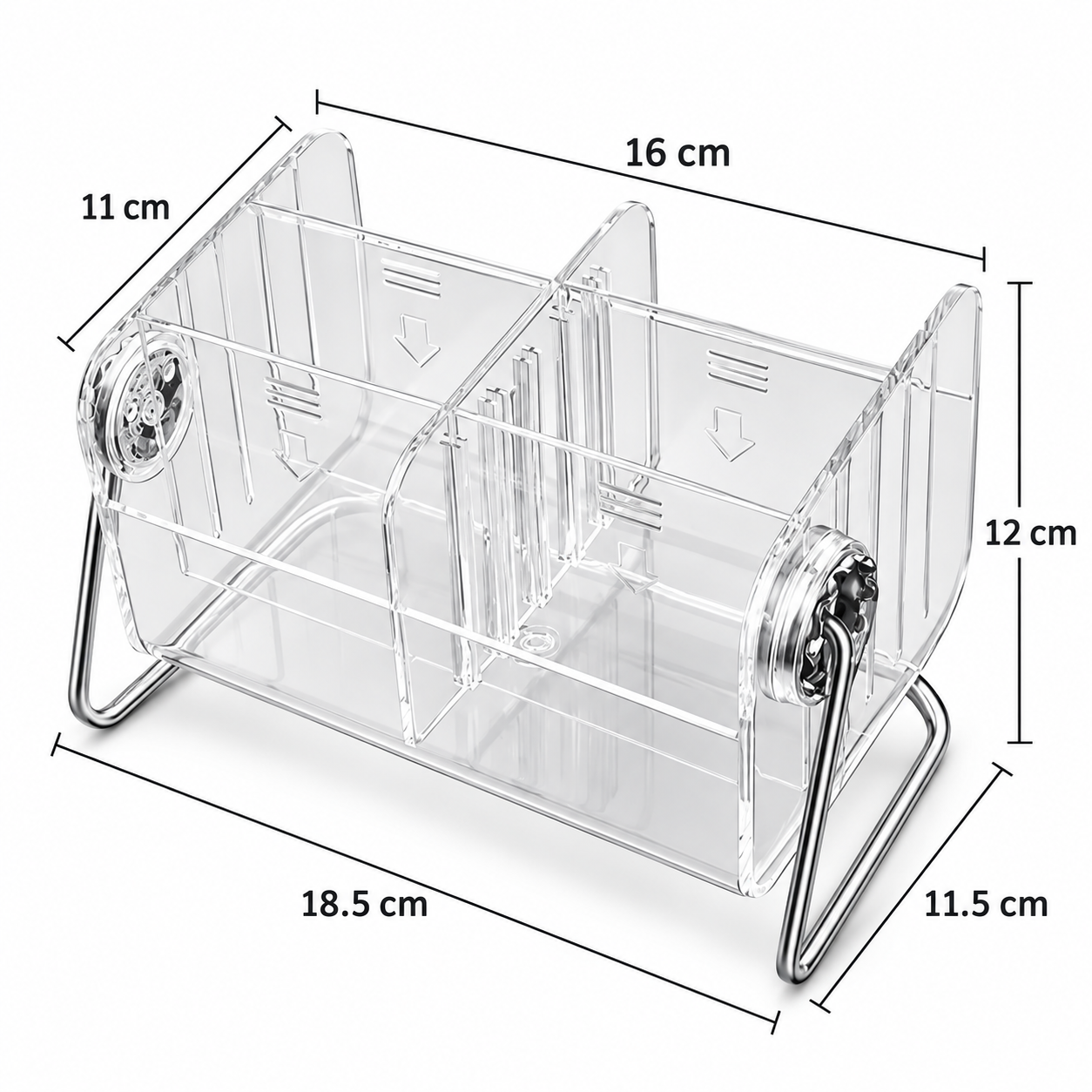 Acrylic Clear 360° Rotating Remote Control & Makeup Organizer