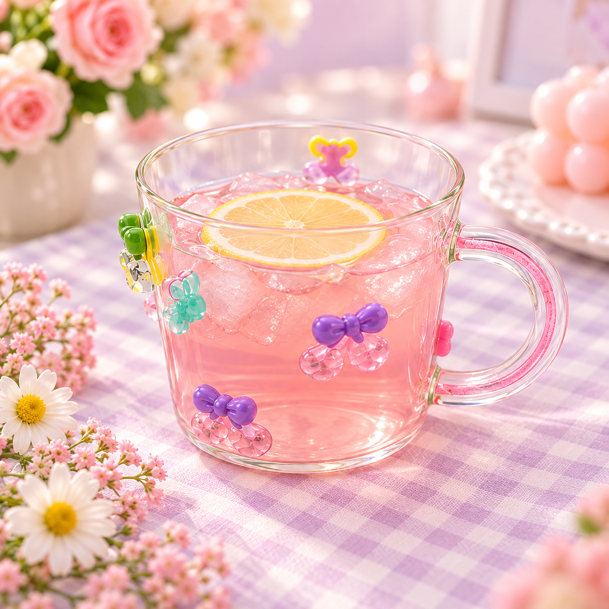 Cherry Glass Cup for Drinks & Everyday Use