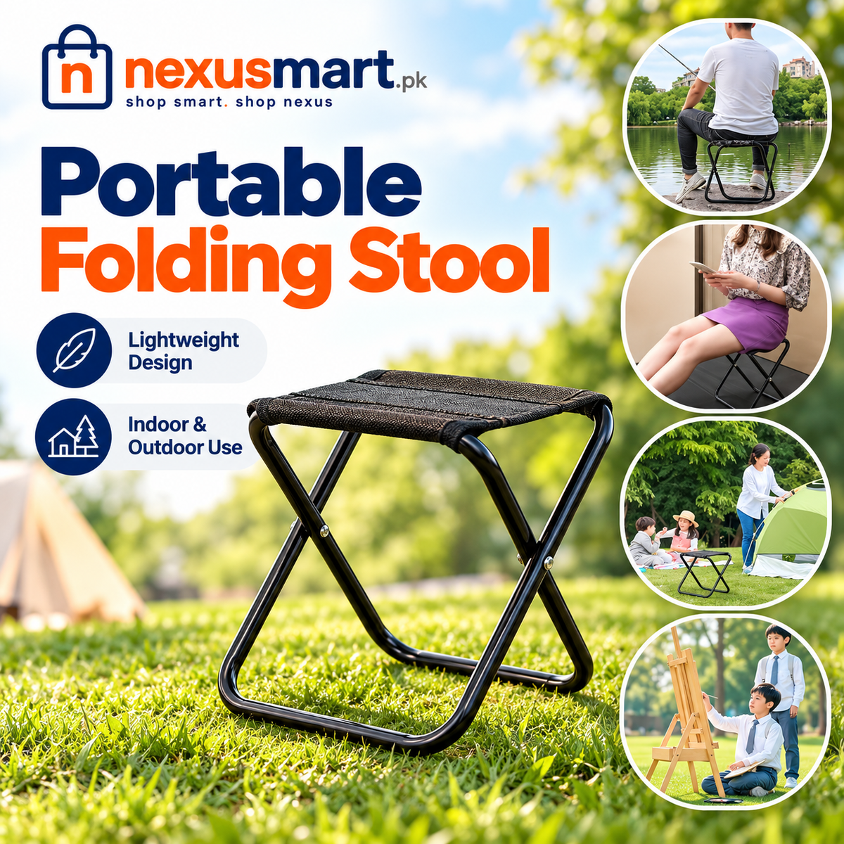 Portable Telescopic Lightweight Stool for Travel & Outdoor Use