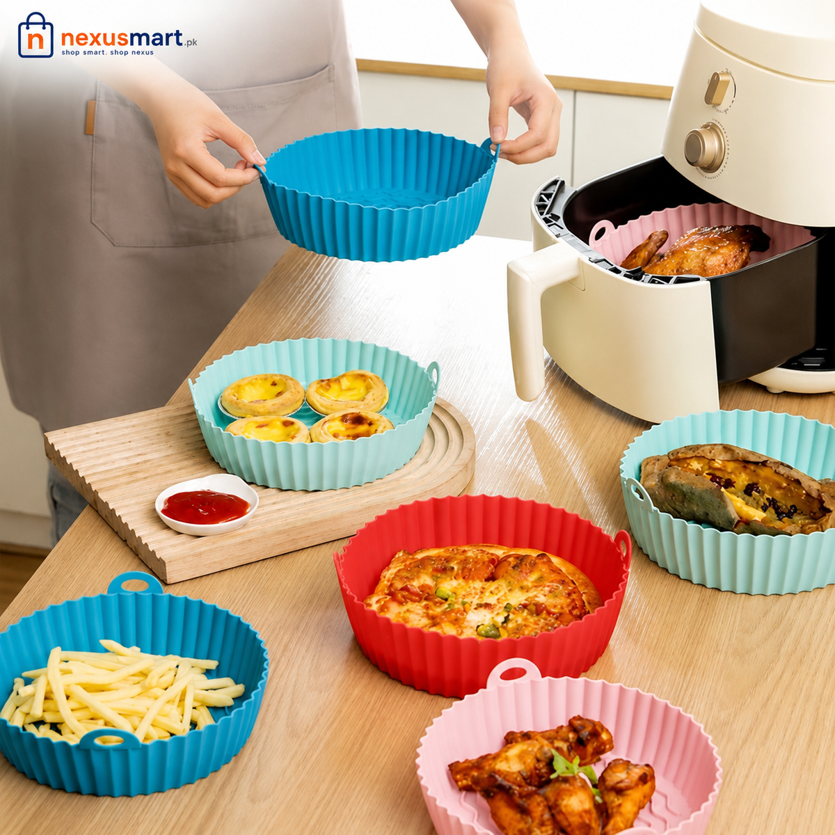 Round Silicone Air Fryer Basket Liner β Baking & Grill Pan Accessory