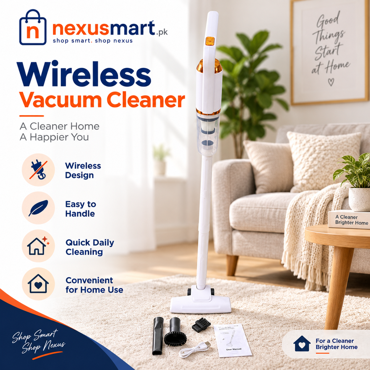 Wireless Vacuum Cleaner – Cordless Home Cleaning Vacuum