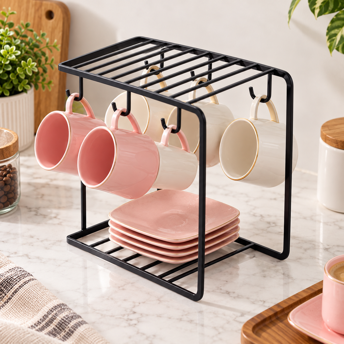Metal Cup Stand for Kitchen & Countertop Organization