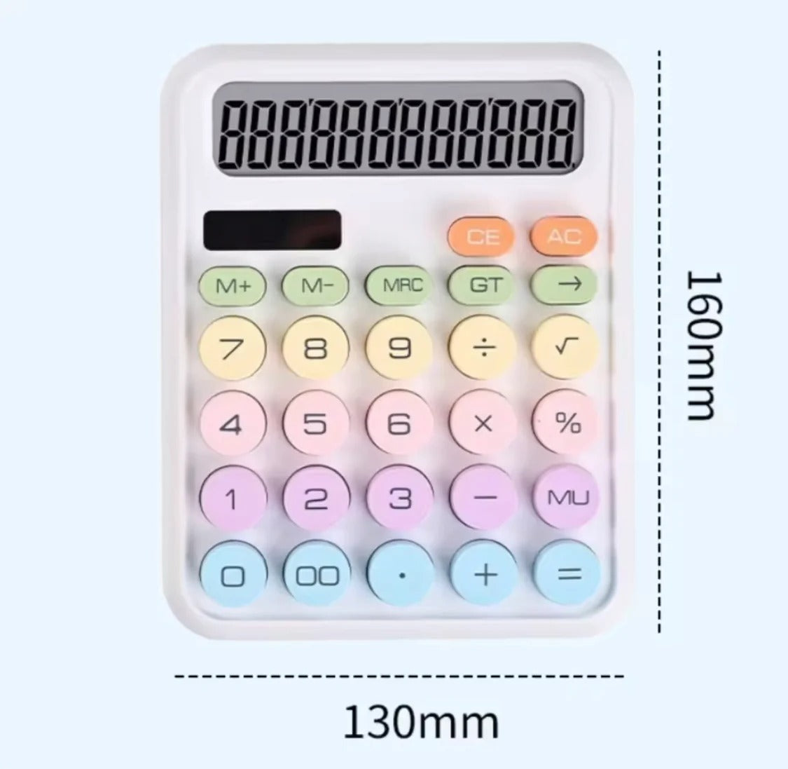 Cute 12 Digit Calculator with Big Buttons & Large LCD Display
