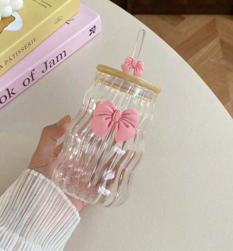 450ml Glass Sipper with Straw β Reusable Drinking Cup