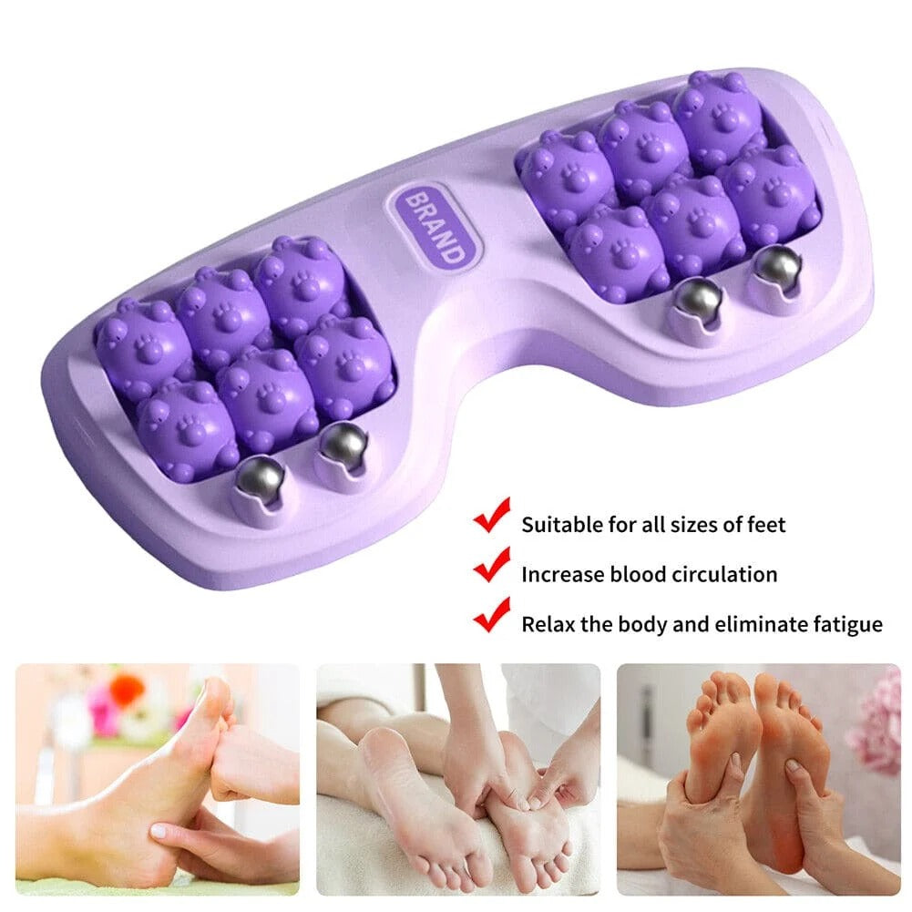 Manual Foot Massager Roller with Acupoint Beads for Foot & Arch Relaxation