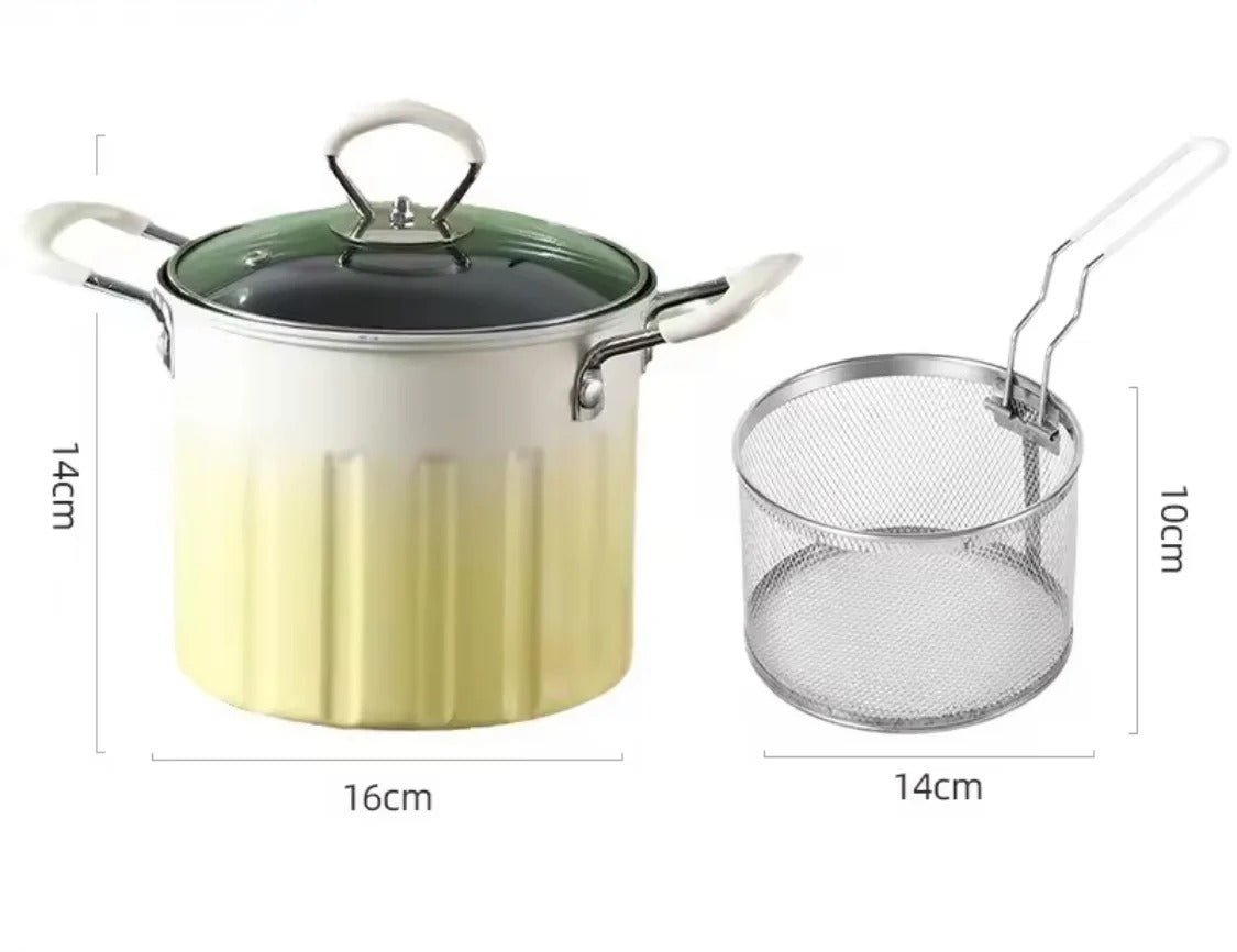 3L Stainless Steel Deep Frying Pot with Non-Stick Interior