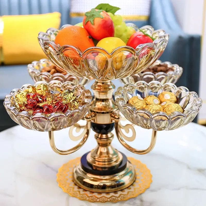 Multilayer Rotating Candy Platter β European Style Fruit & Snack Serving Bowl
