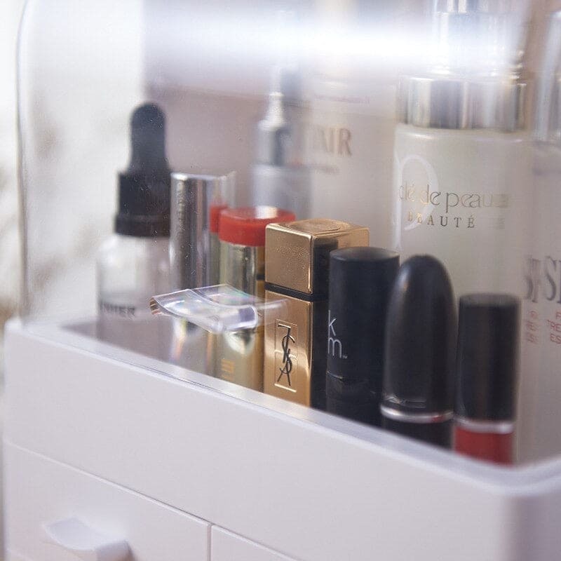 Drawer Type Makeup Organizer with Cover | Multi Layer Cosmetics Storage Box