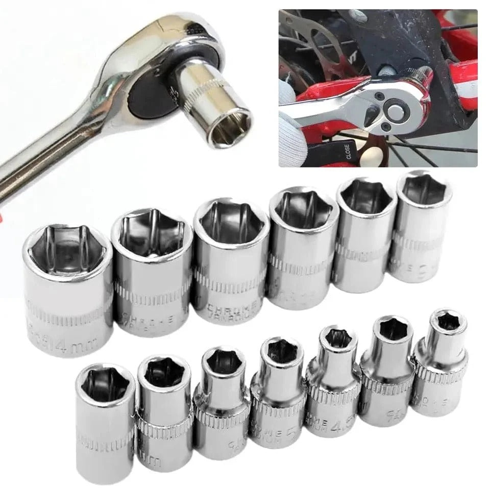 40 Pcs Metric Socket Wrench Set with Ratchet and Organizer Case