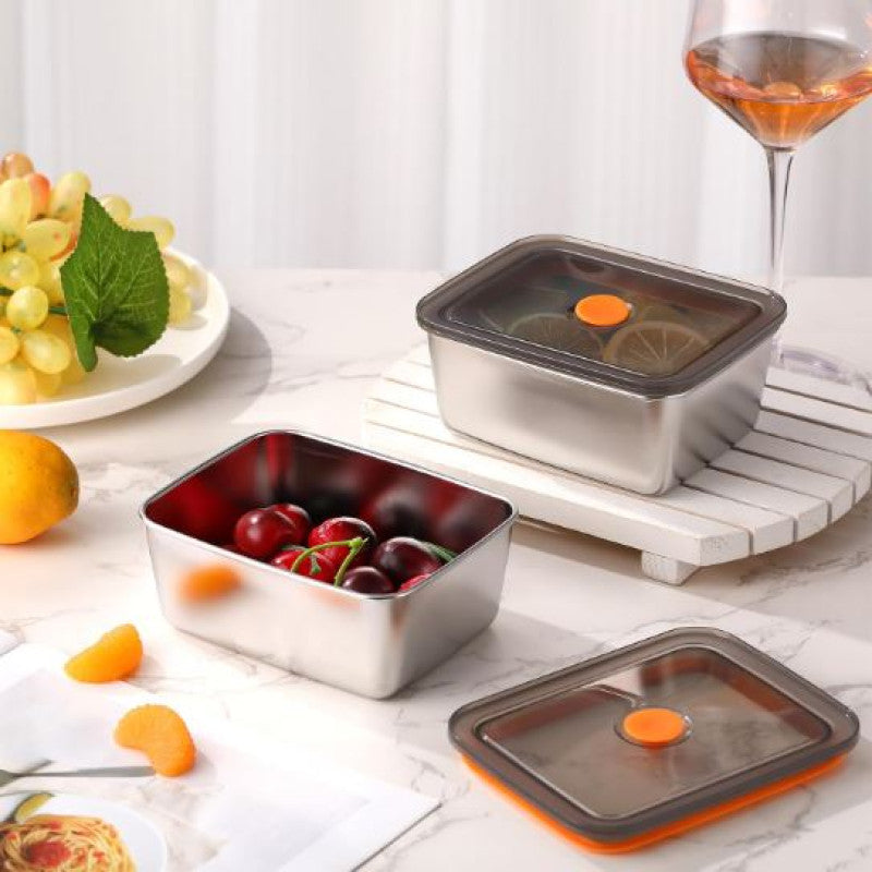4Pcs Stainless Steel Food Containers with Lids – Dishwasher & Freezer Safe