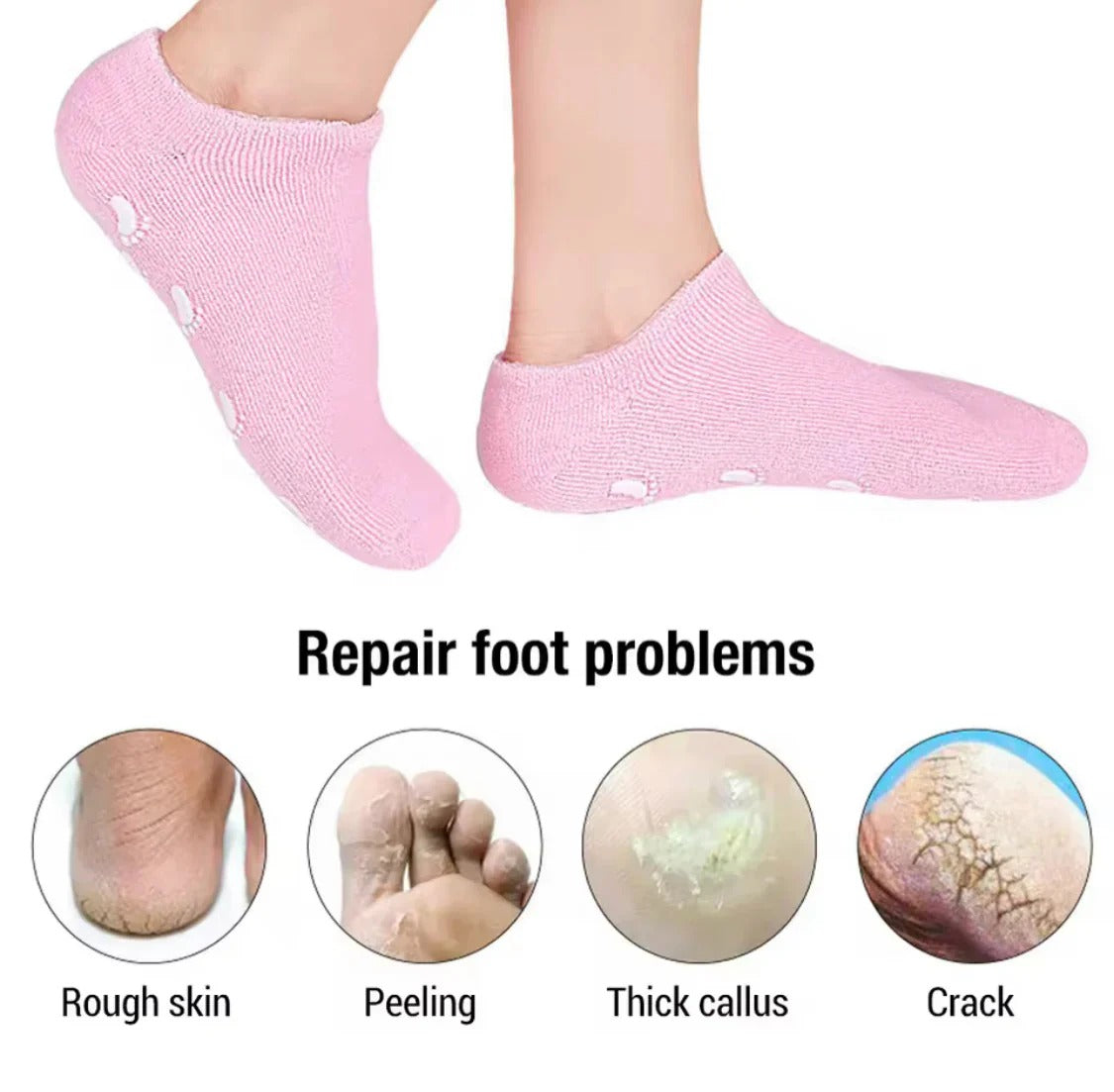 Spa Gel Heel Socks Dry Cracked Heel Relief Nexusmart view 3 - Nexusmart Pakistan