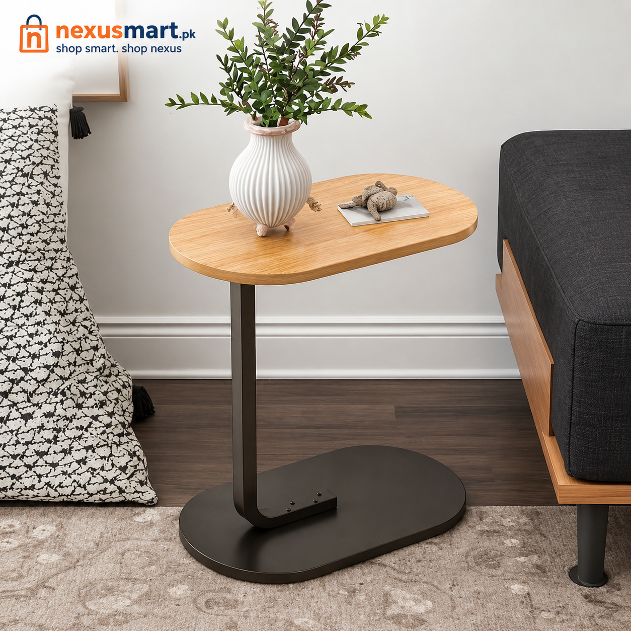 Multifunctional Wooden Sofa Side Table – Mini Bedside Coffee Table