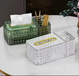 2-in-1 Acrylic Tissue Box with Holder – Multipurpose Table Organizer
