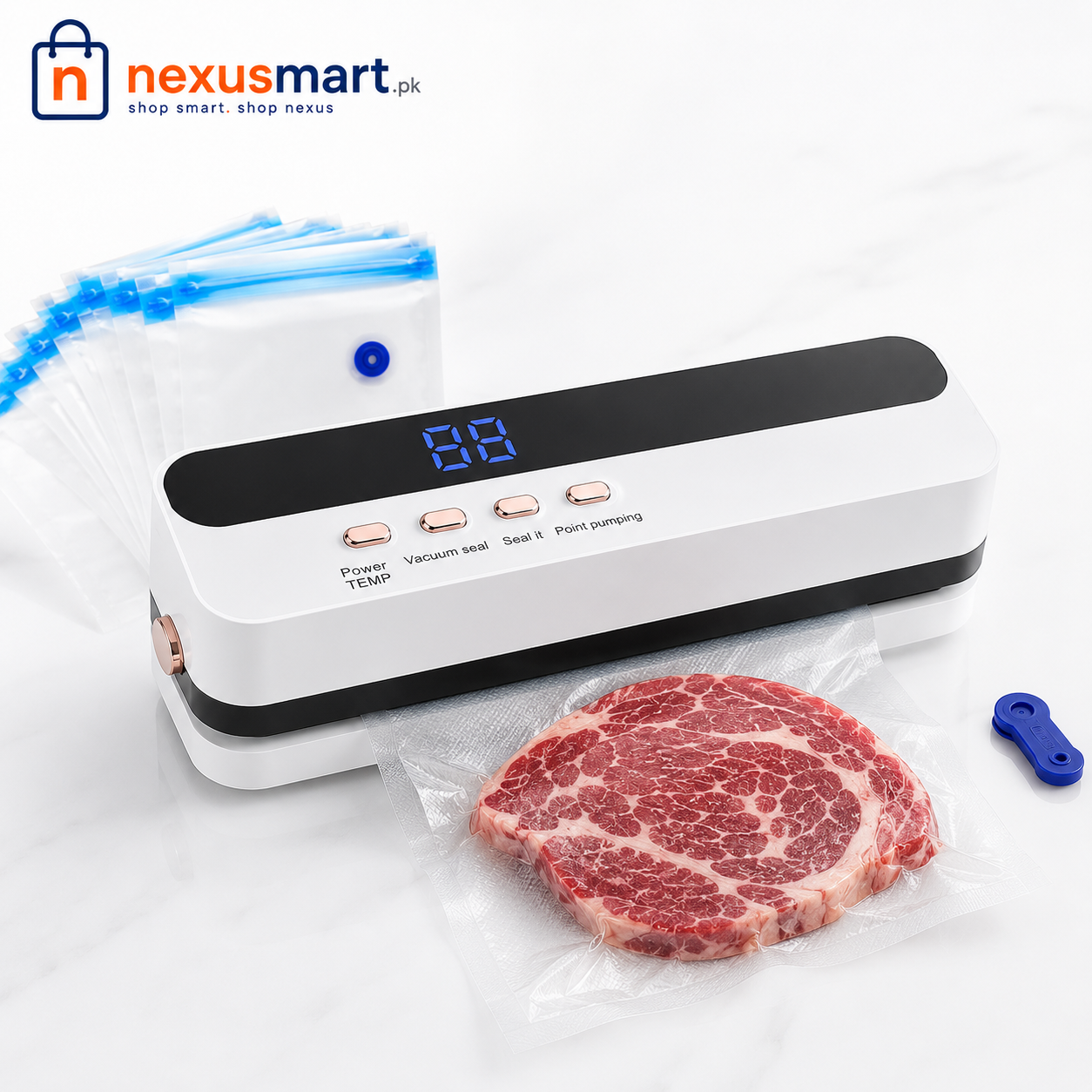 3-in-1 Rechargeable Digital Vacuum Sealer with Air Pump – Vacuum, Seal & Pump