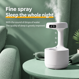 Anti-Gravity Humidifier with Water Droplet Effect, Night Light & Digital Display